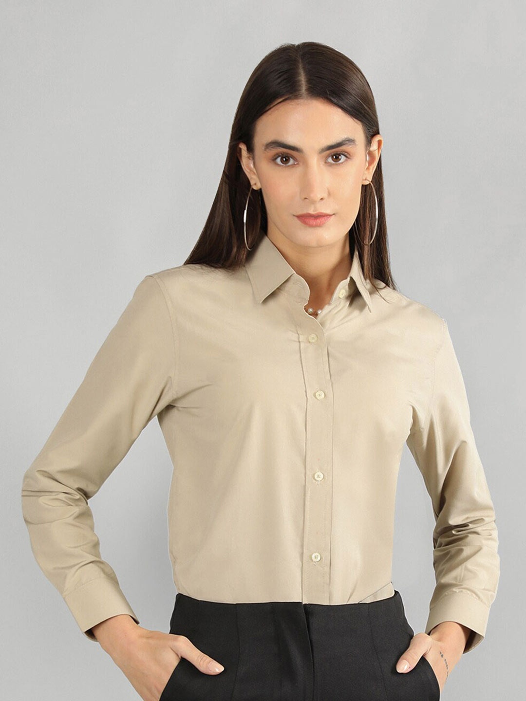 

Dlanxa Slim Fit Formal Shirt, Beige