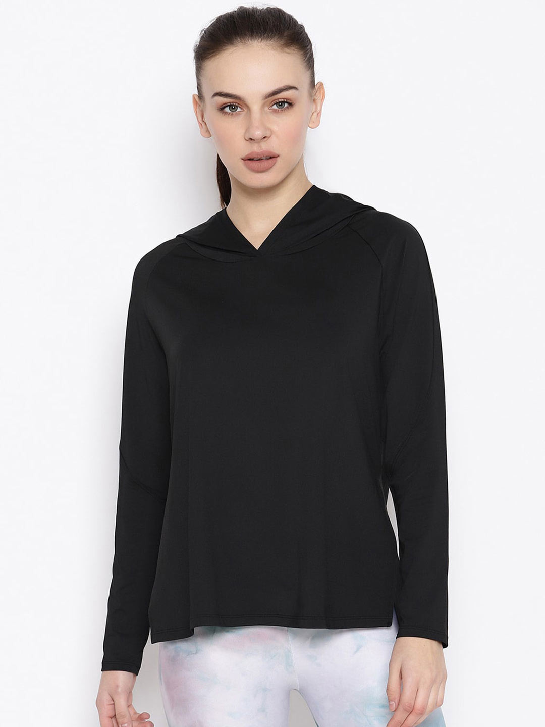 

iki chic Hooded Raglan Sleeves T-shirt, Black