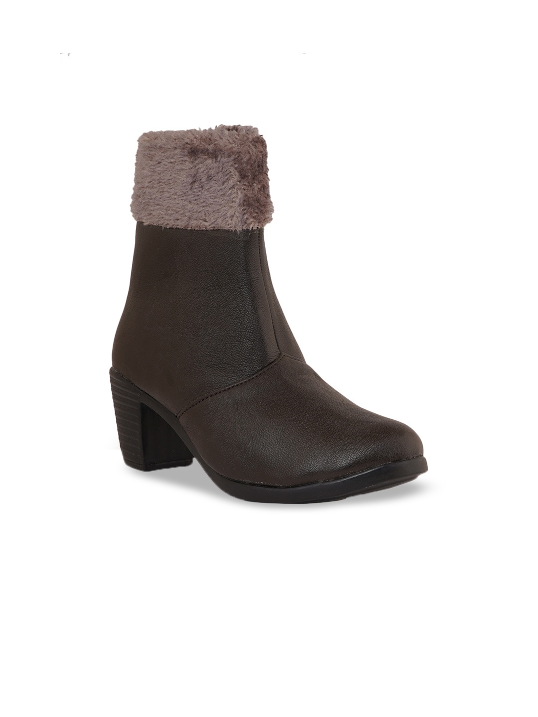 

Walkfree Women Mid Top Block Heel Shearling Boots, Brown