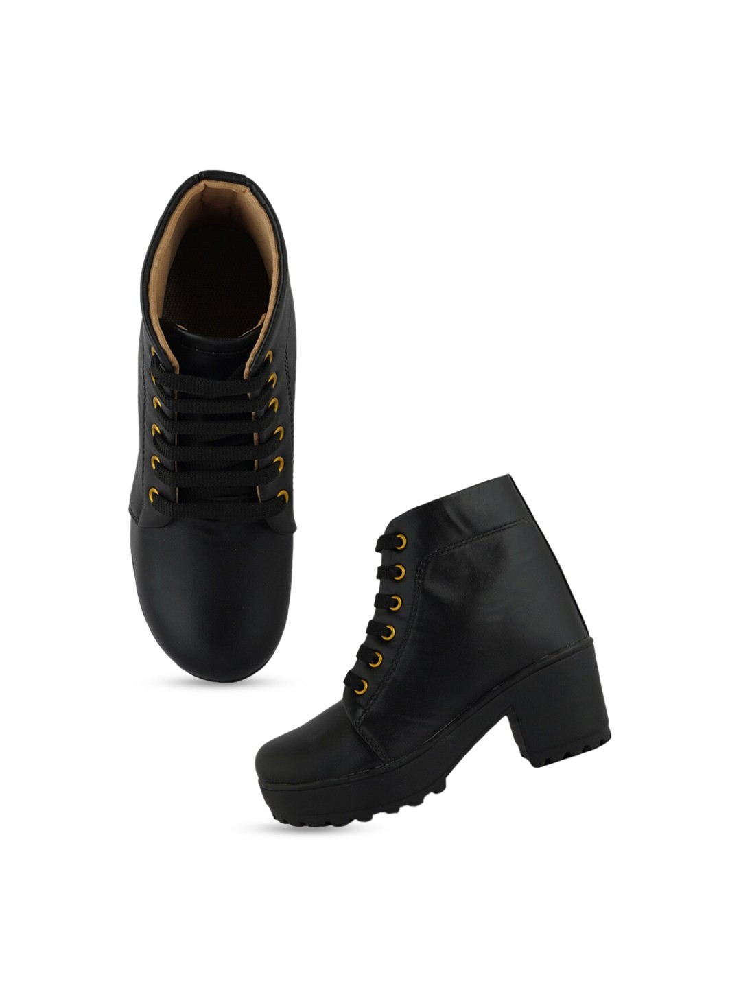 

Walkfree Women Mid Top Block Heel Boots, Black