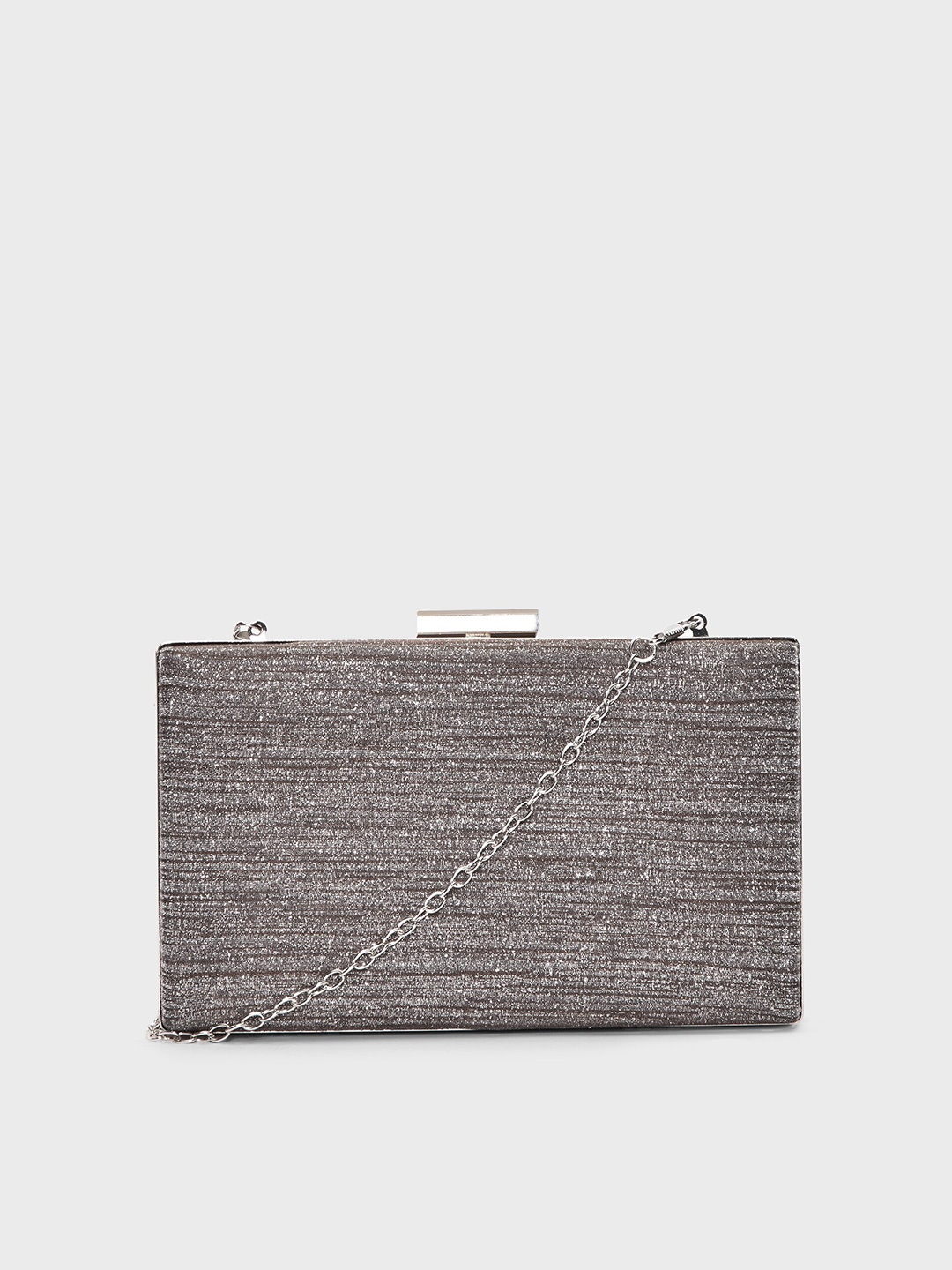 

20Dresses Textured Box Clutch, Metallic