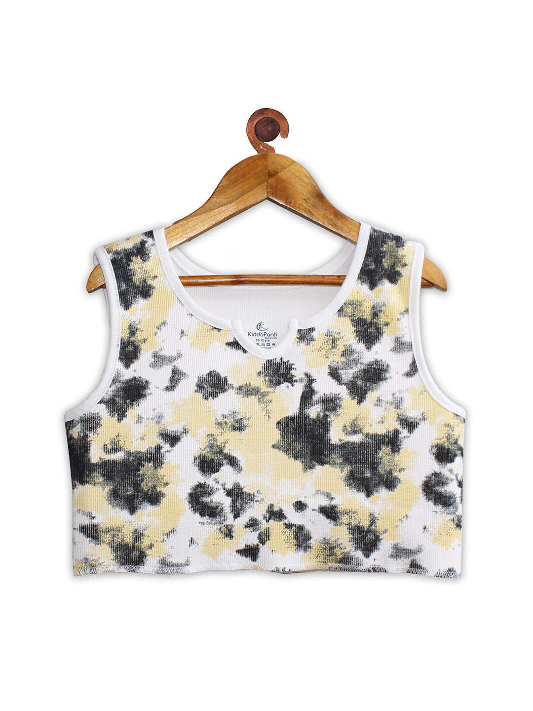 

KiddoPanti Girls Abstract Printed Crop Tank Top, Yellow