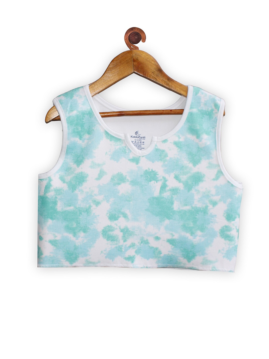 

KiddoPanti Girls Dyed Sleeveless Crop Top, Sea green