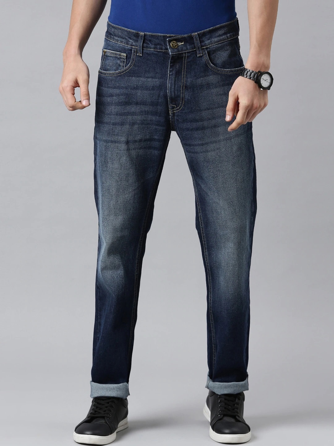 

American Bull Light Fade Cotton Jeans, Blue