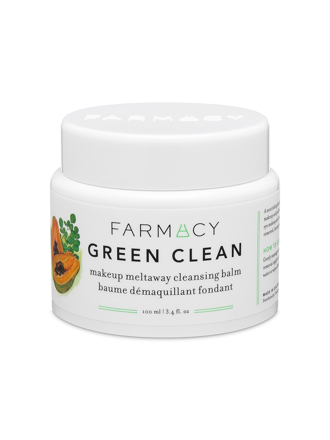 

Farmacy Beauty Green Clean Makeup Removing Cleansing Balm with Papaya & Turmeric - 100ml, White