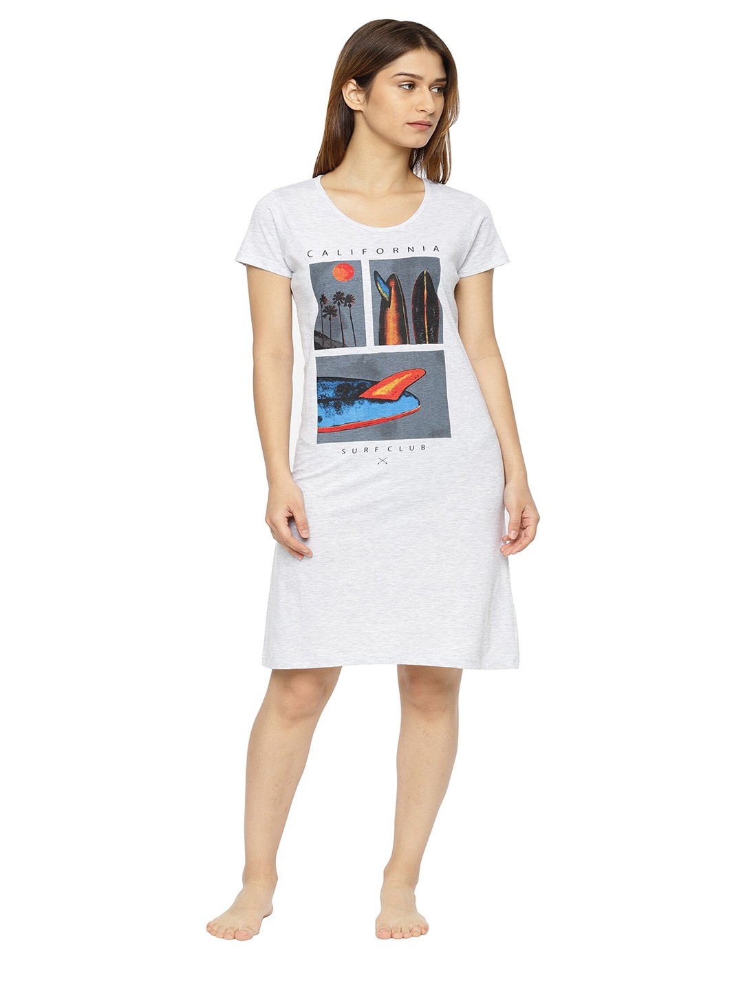 

Slumber Jill Graphic Printed Nightdress, White