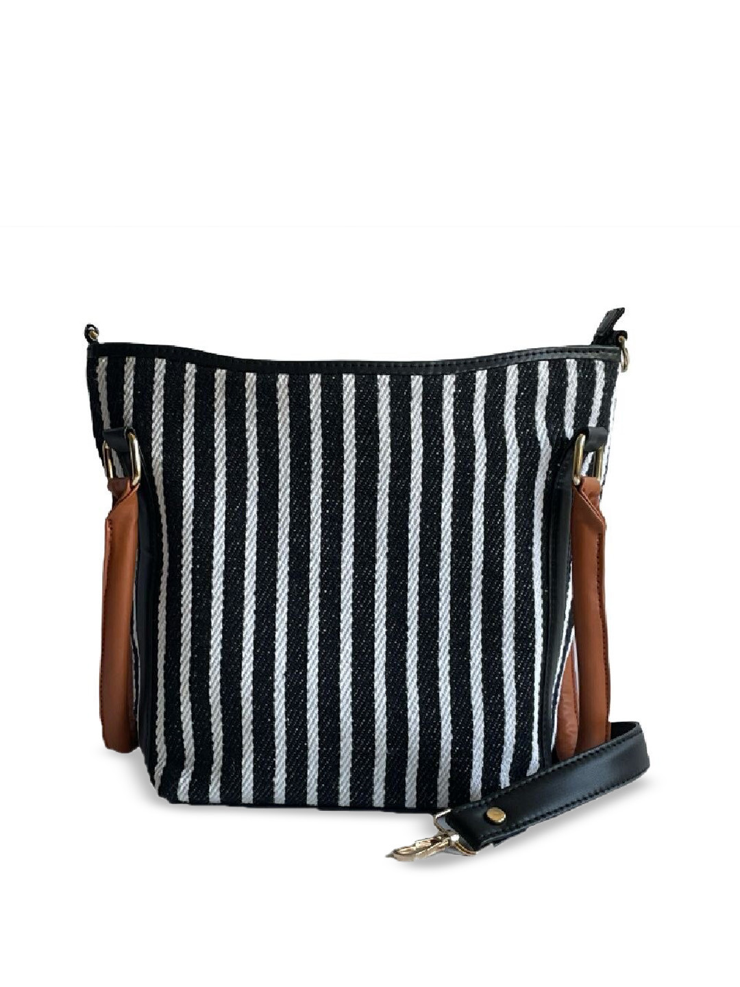 

Be You By Sejal Dharia Striped Handheld Bag, Black