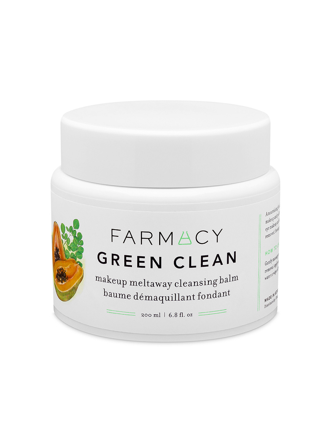 

Farmacy Beauty Green Clean Makeup Removing Cleansing Balm with Papaya & Turmeric - 200ml, White
