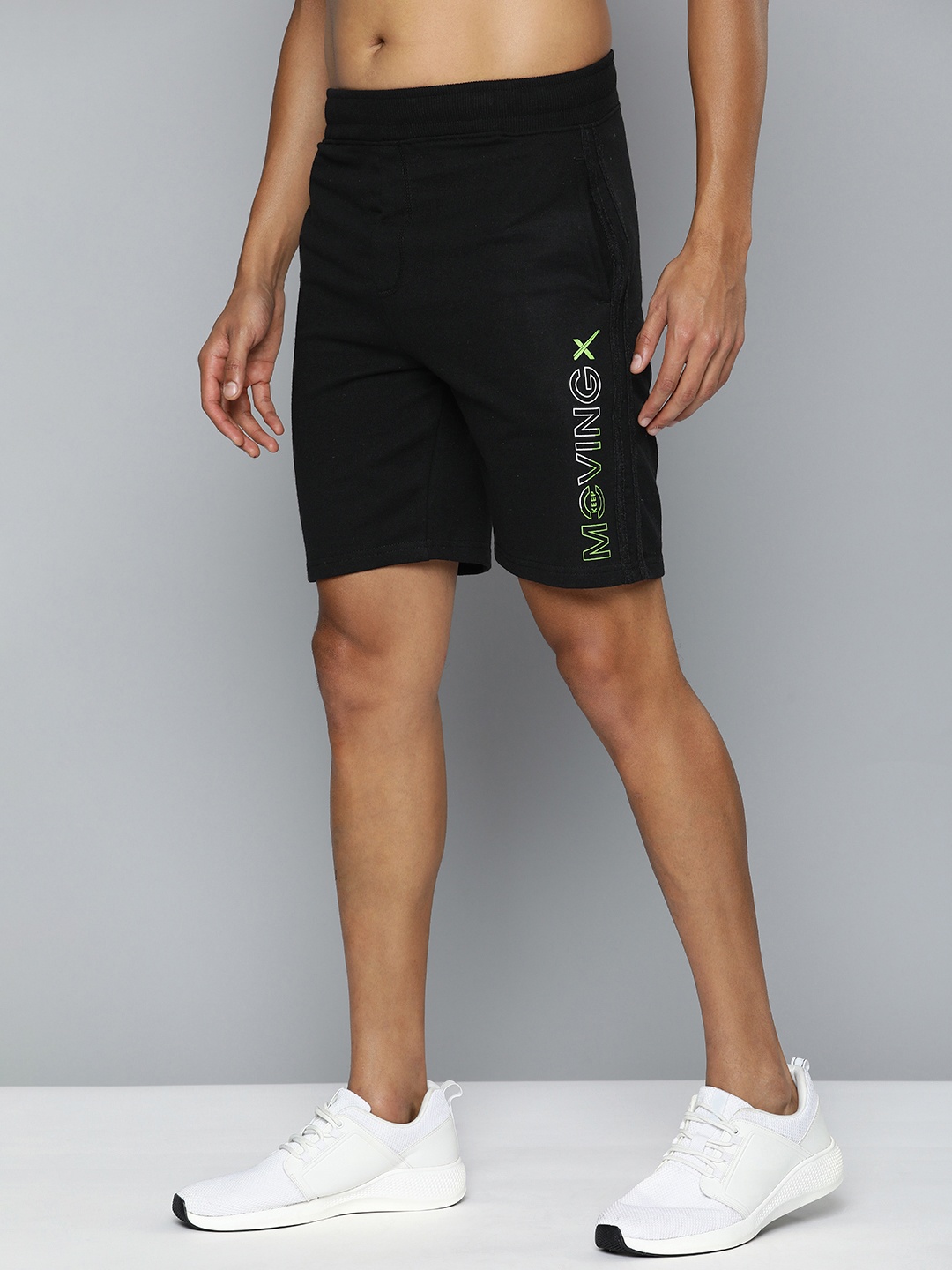 

HRX by Hrithik Roshan Men Black Typography Printed Shorts
