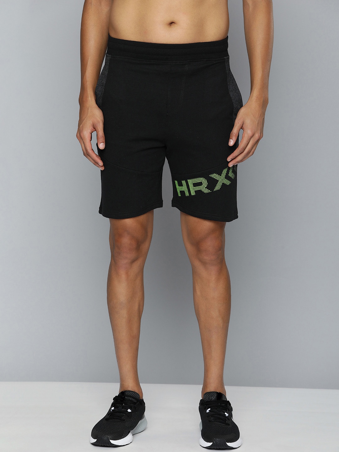 

HRX by Hrithik Roshan Typography Printed Shorts, Black