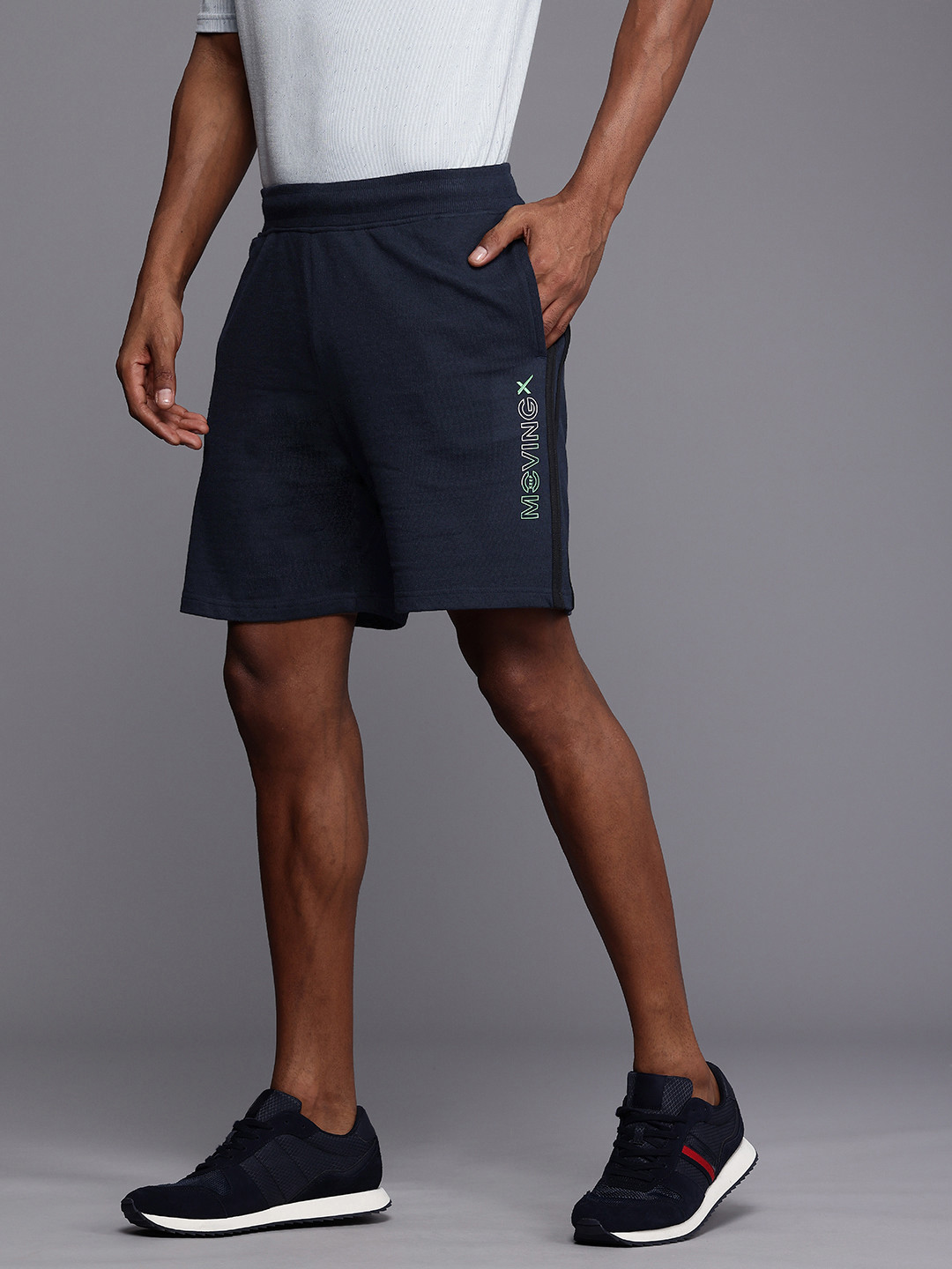 

HRX by Hrithik Roshan Typography Printed Shorts, Navy blue