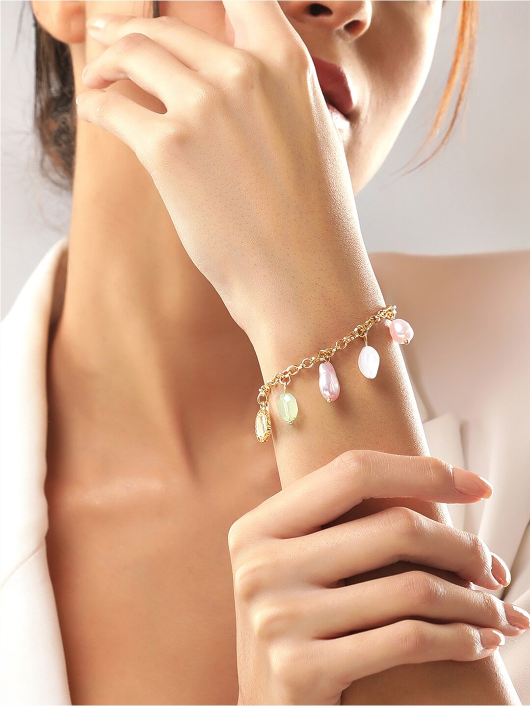 

Rubans Voguish Women 18K Gold-Plated Link Bracelet