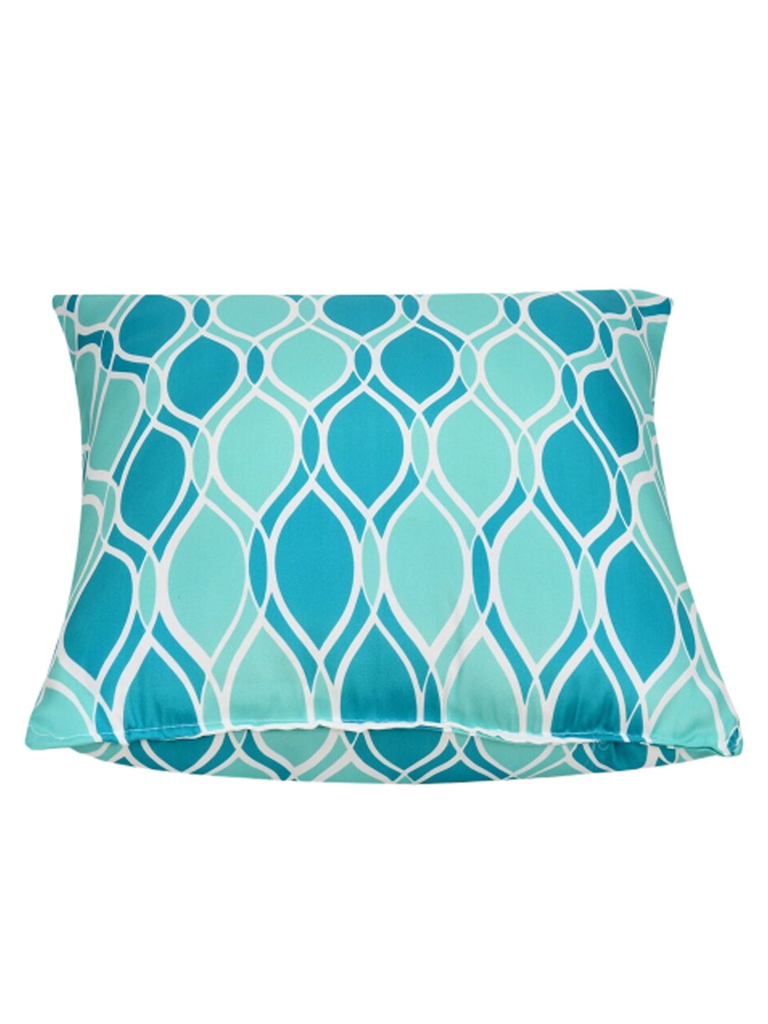 

Athome by Nilkamal Sea Green Printed Satin Pre-Filled Cushion