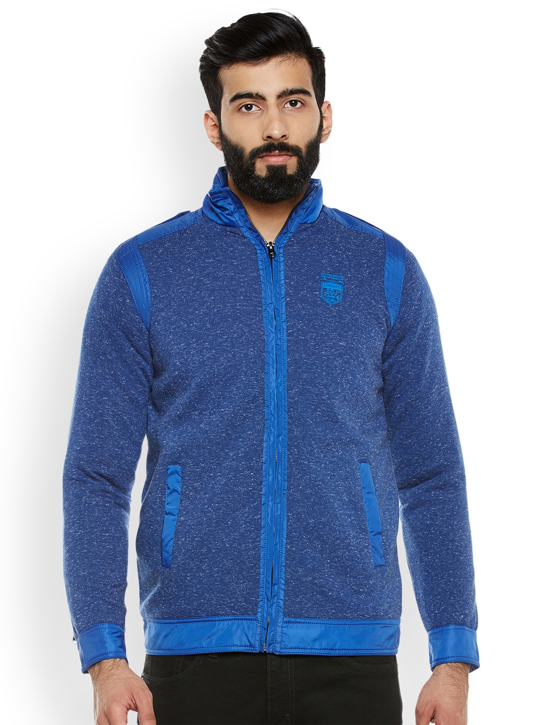 

Duke Men Blue Self Design Sweatshirt