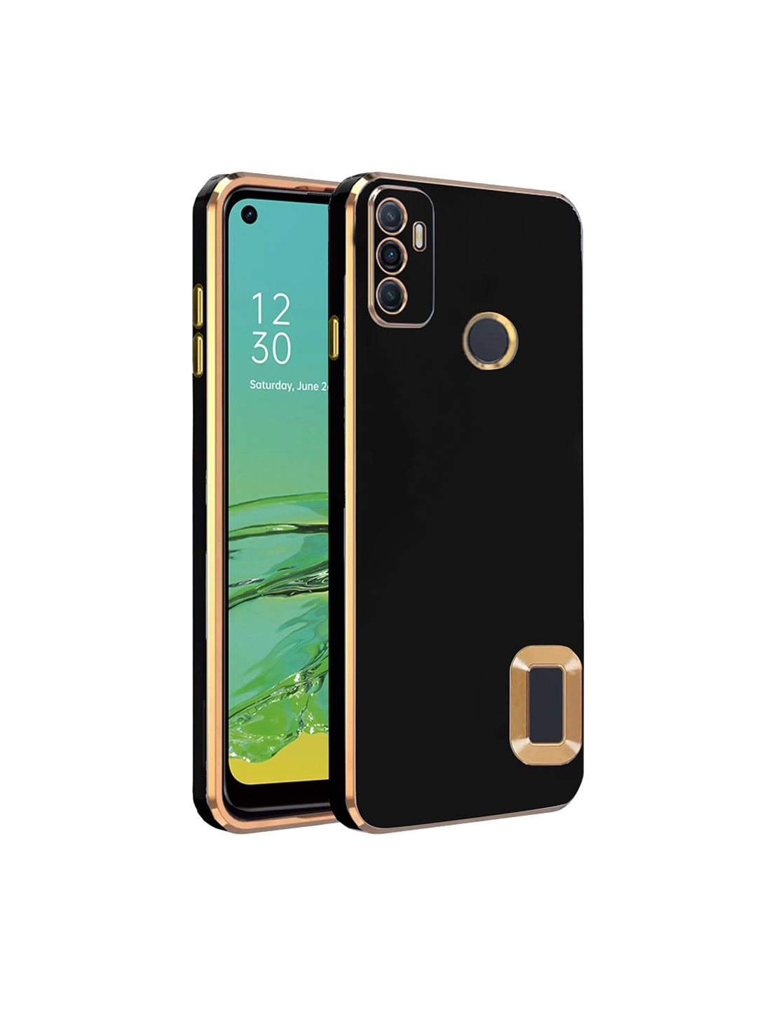 

Karwan Sweat-Proof Oppo A 33Silicone Phone Back Case, Black