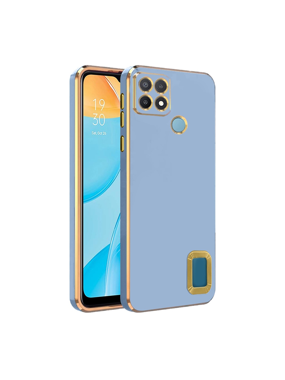 

Karwan Camera Protection Oppo A 15 Back Case, Blue