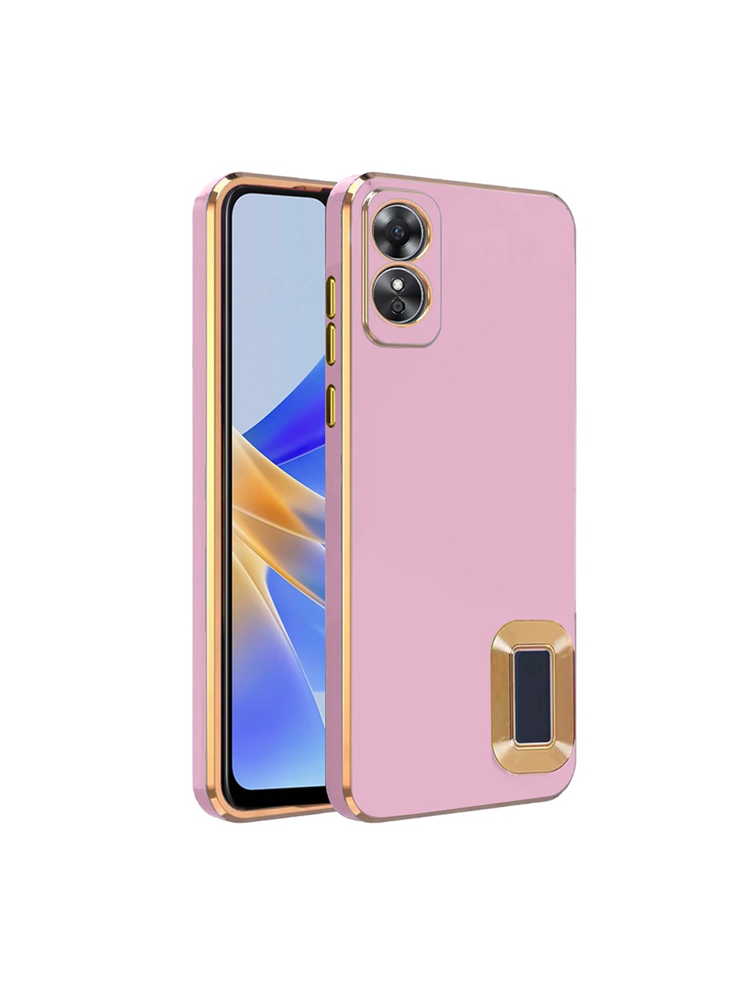 

Karwan Oppo A17 Camera Protection Phone Back Cover, Pink