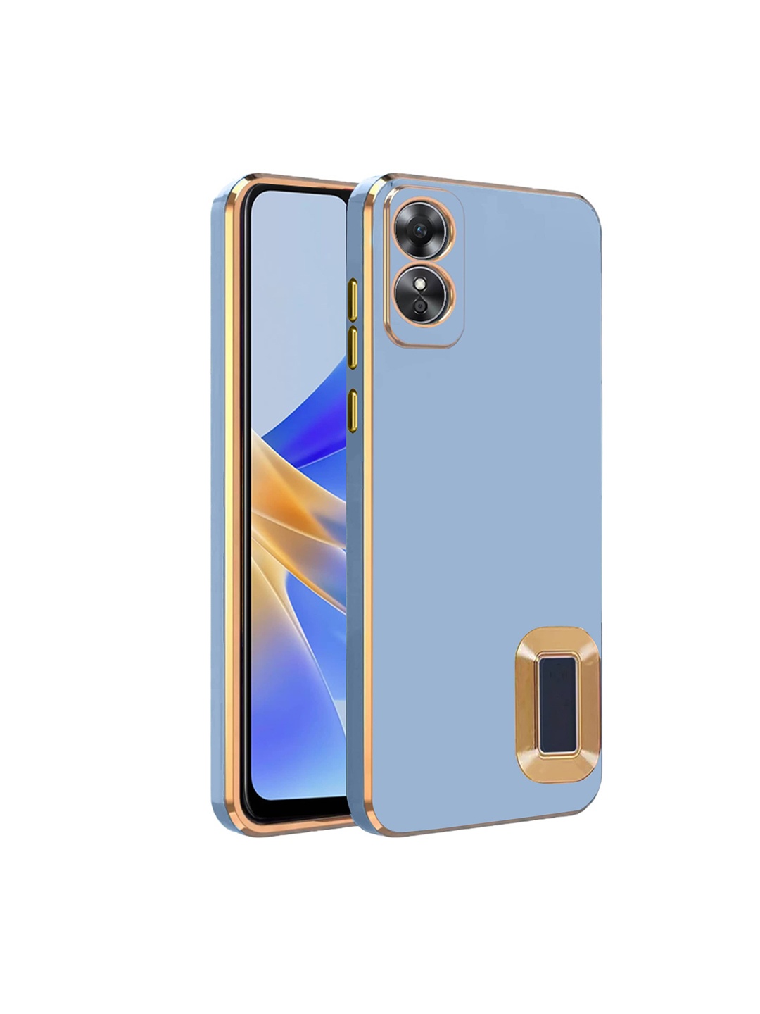 

Karwan Oppo A 17 Camera Protection Phone Back Cover, Blue