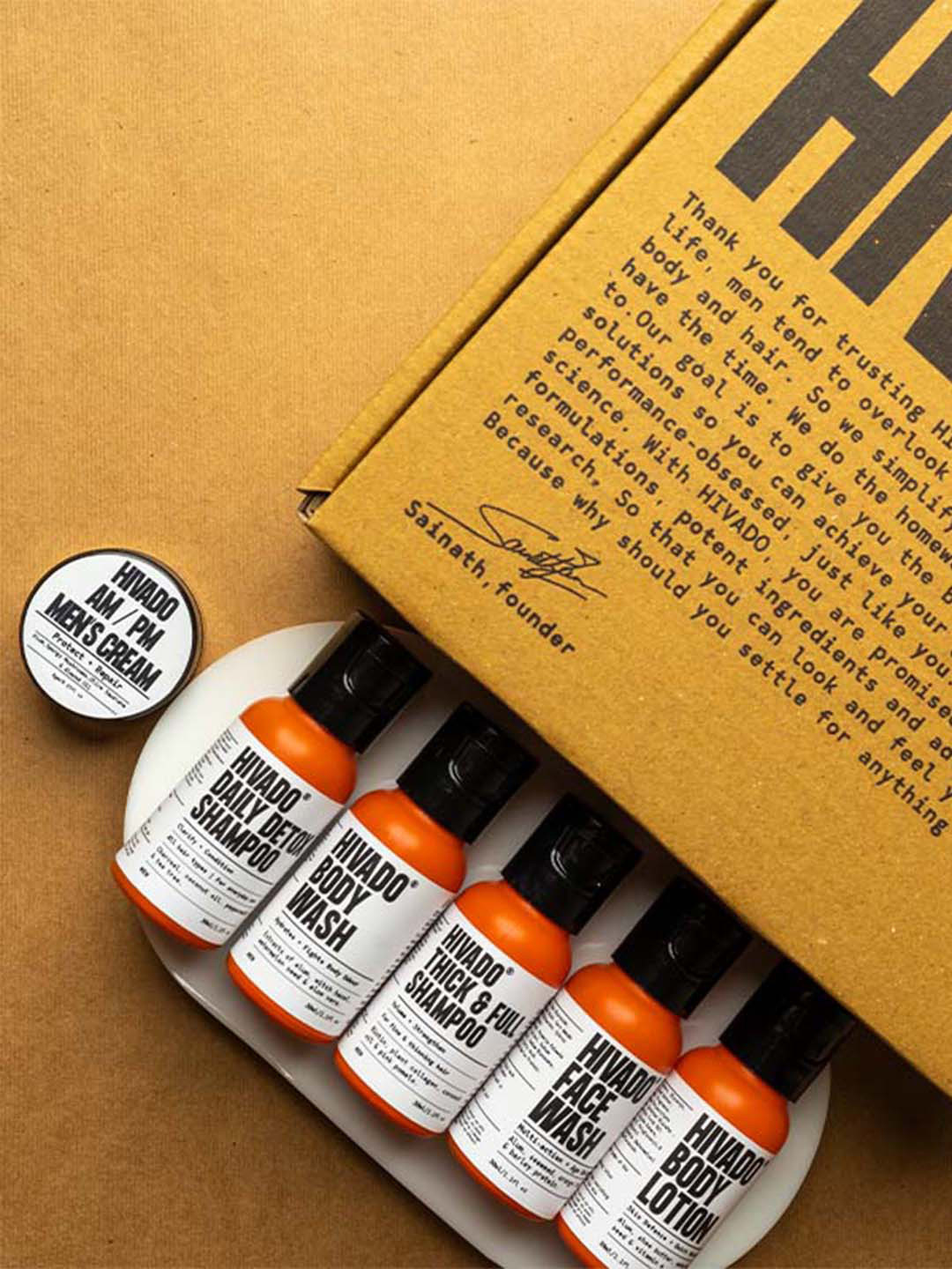 

HIVADO Men Set Of 6 Big Mini Grooming Kit, Orange