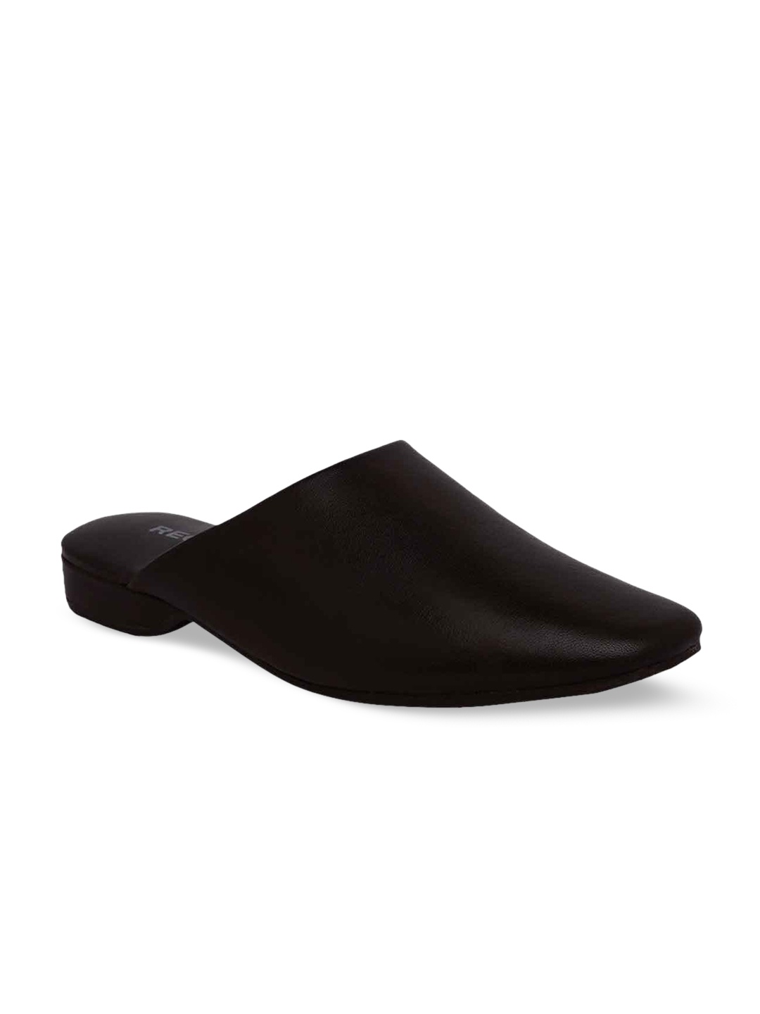 

Regal Men Slip-On Round Toe Leather Mules, Black