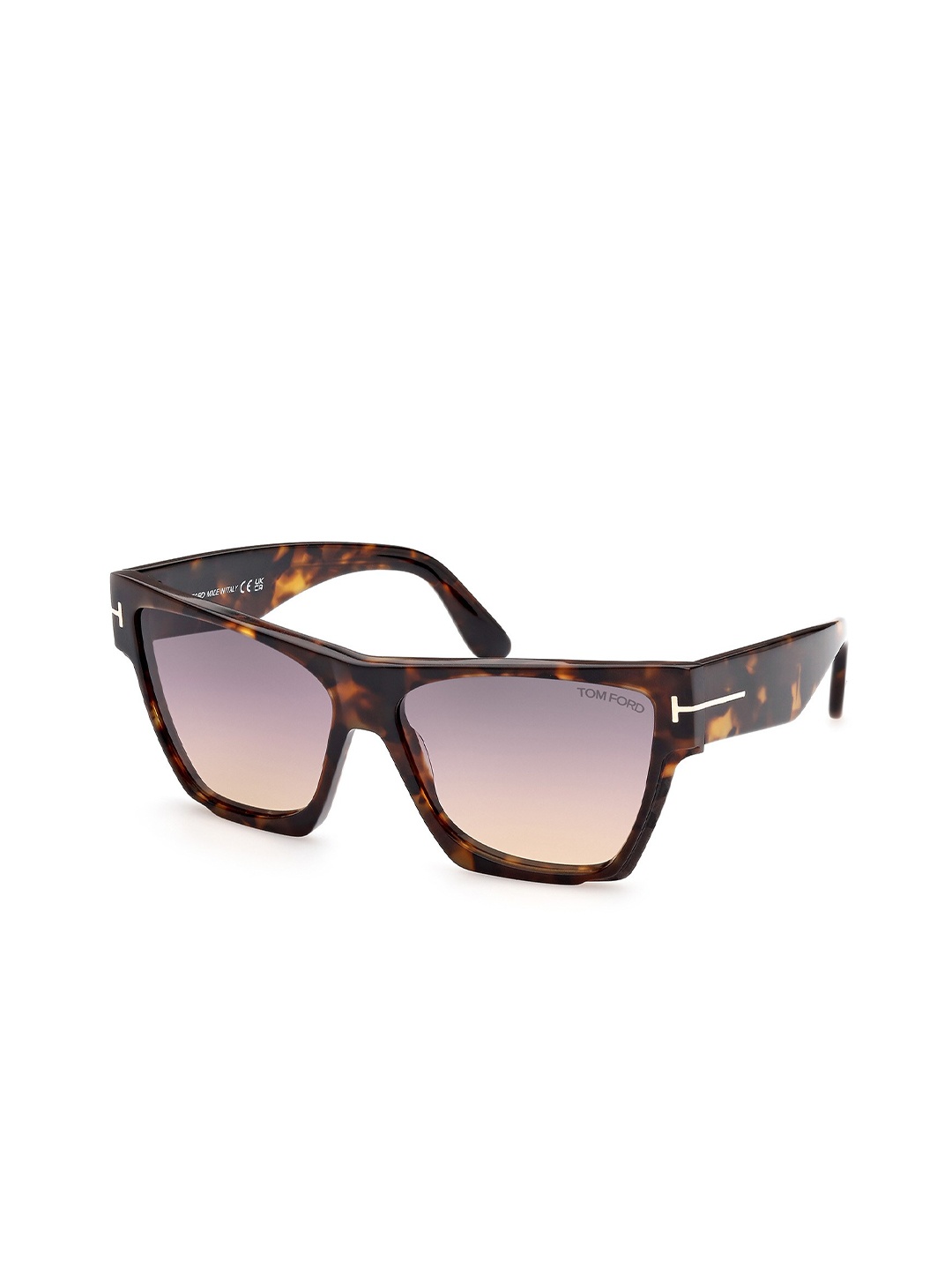 

Tom Ford Women Printed Full Rim Cateye Sunglasses with UV Protected Lens FT0942 59 55B, Grey