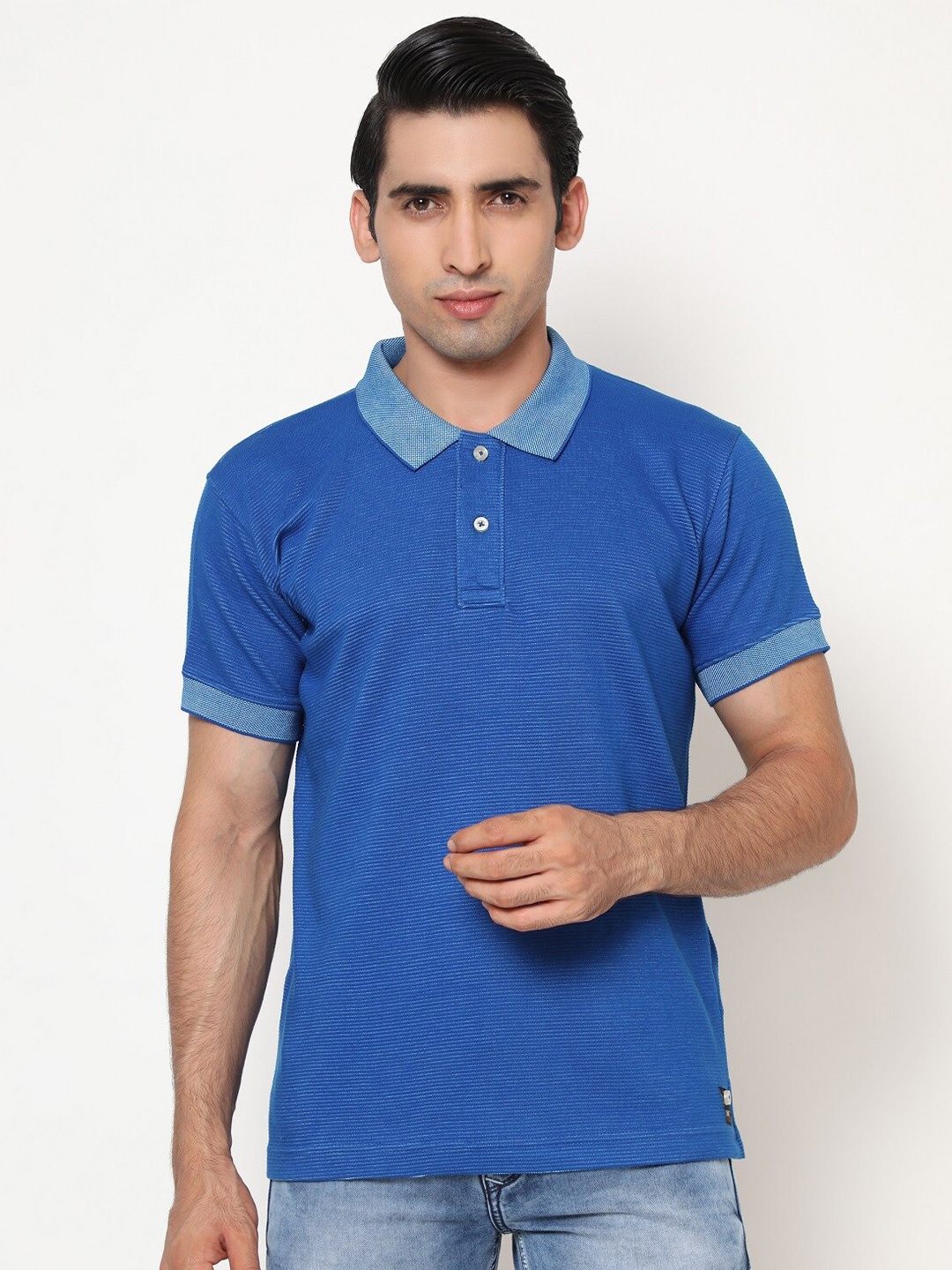 

SHIRT THEORY Polo Collar Slim Fit T-shirt, Blue