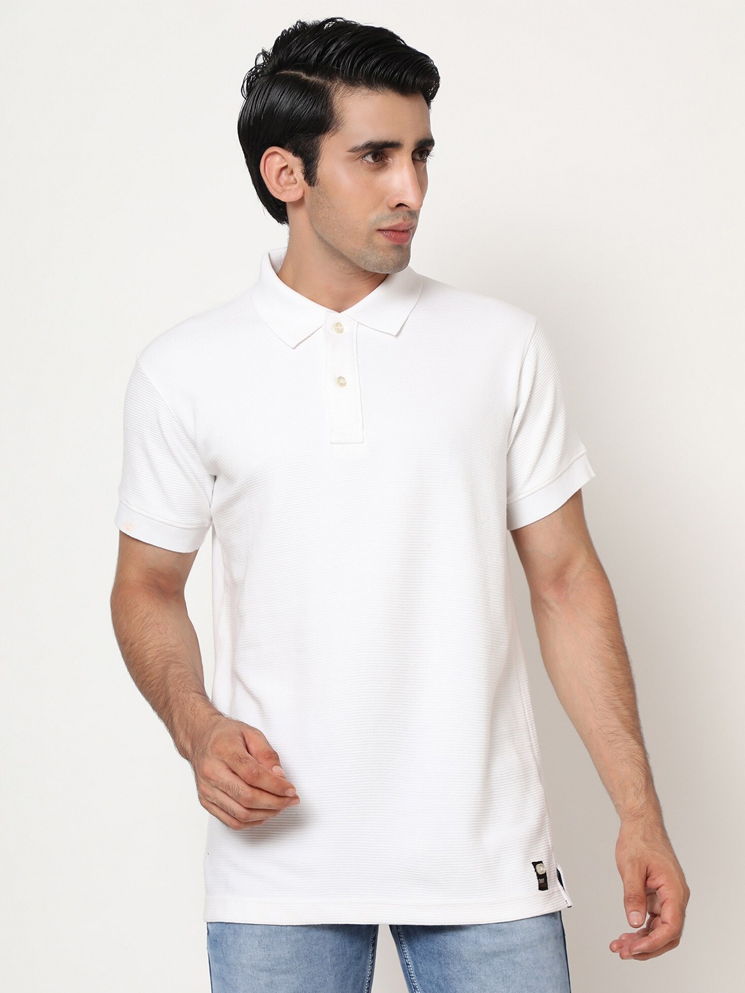 

SHIRT THEORY Polo Collar Slim Fit T-shirt, White