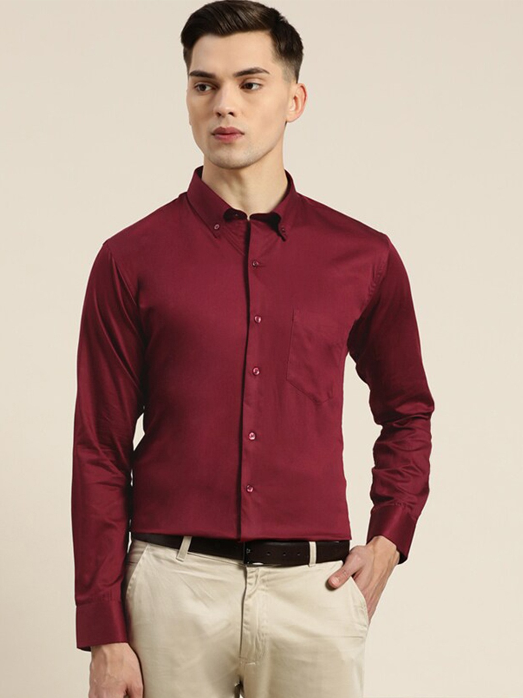 

Hancock Slim Fit Cotton Formal Shirt, Maroon
