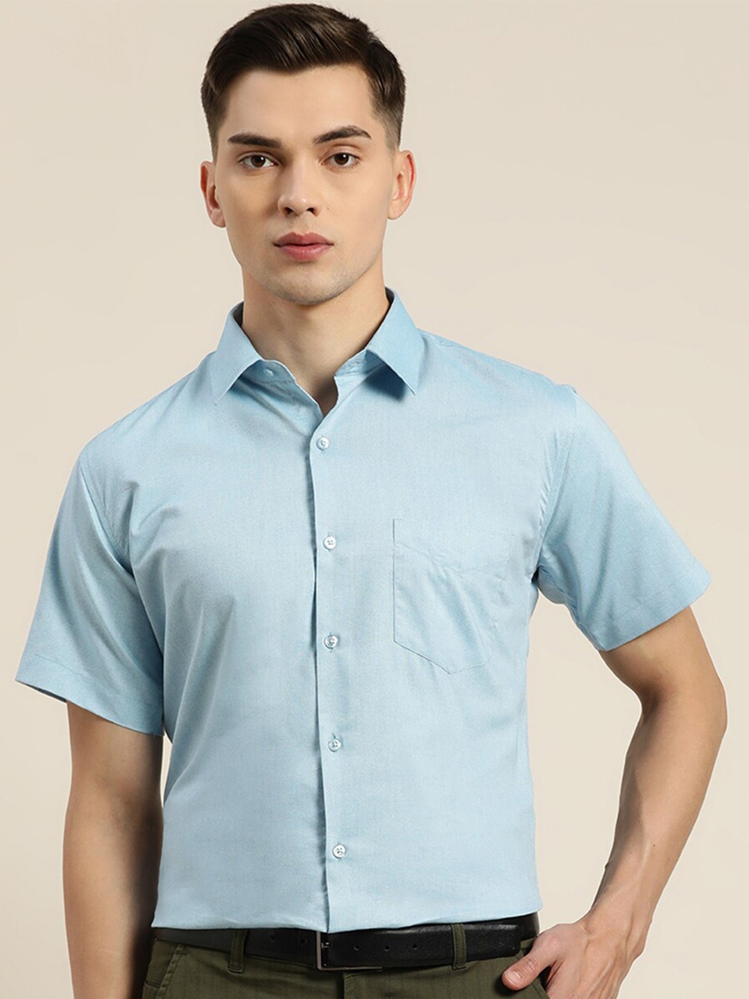 

Hancock Slim Fit Spread Collar Cotton Formal Shirt, Turquoise blue