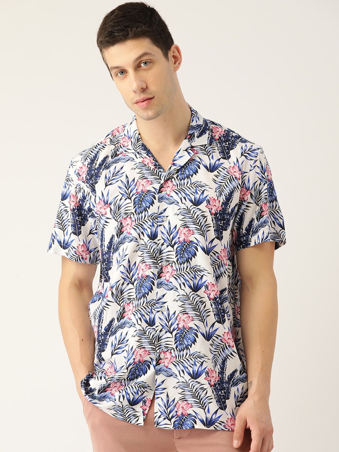 

Hancock Floral Printed Casual Shirt, White