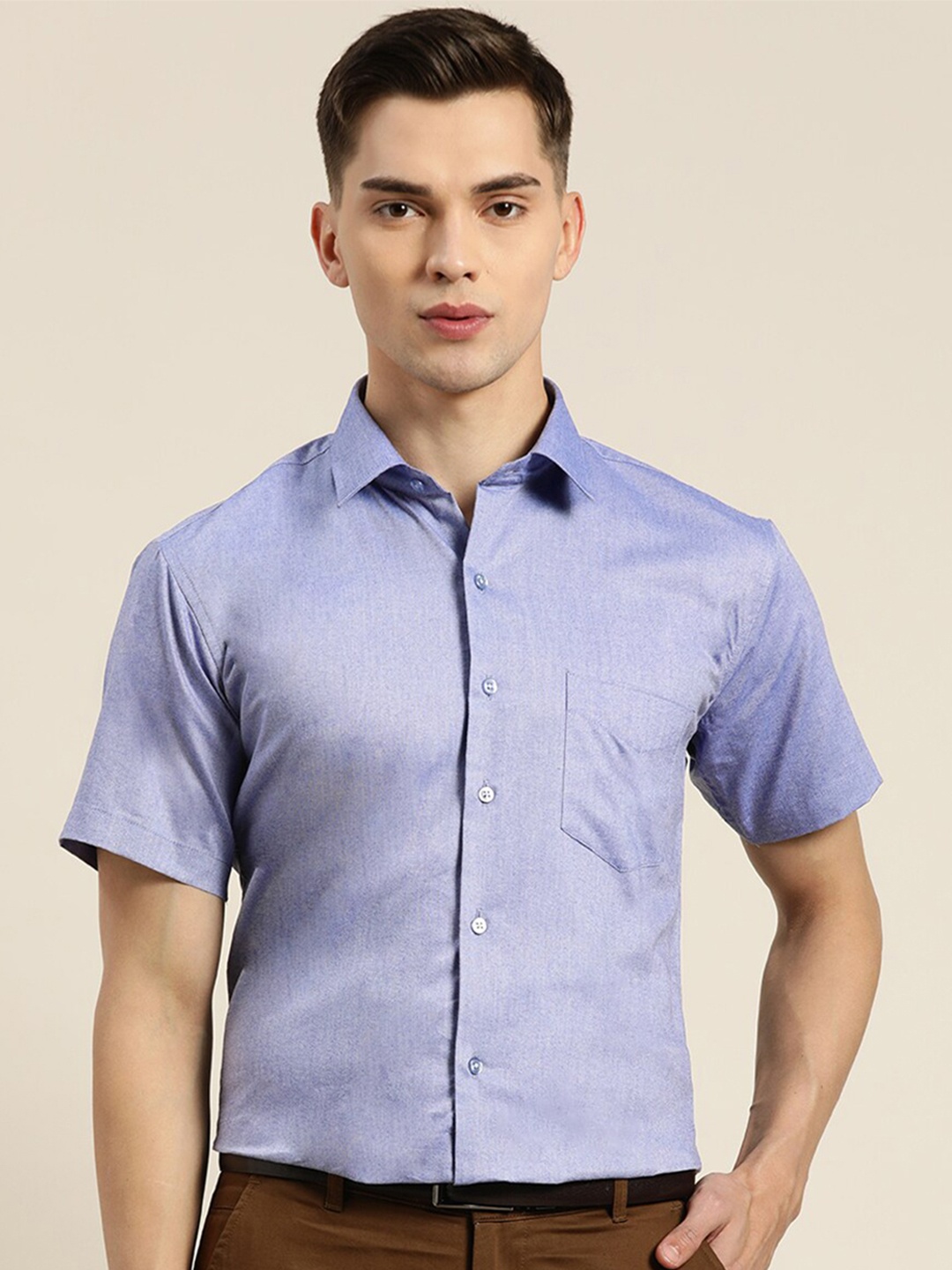 

Hancock Slim Fit Spread Collar Formal Shirt, Blue
