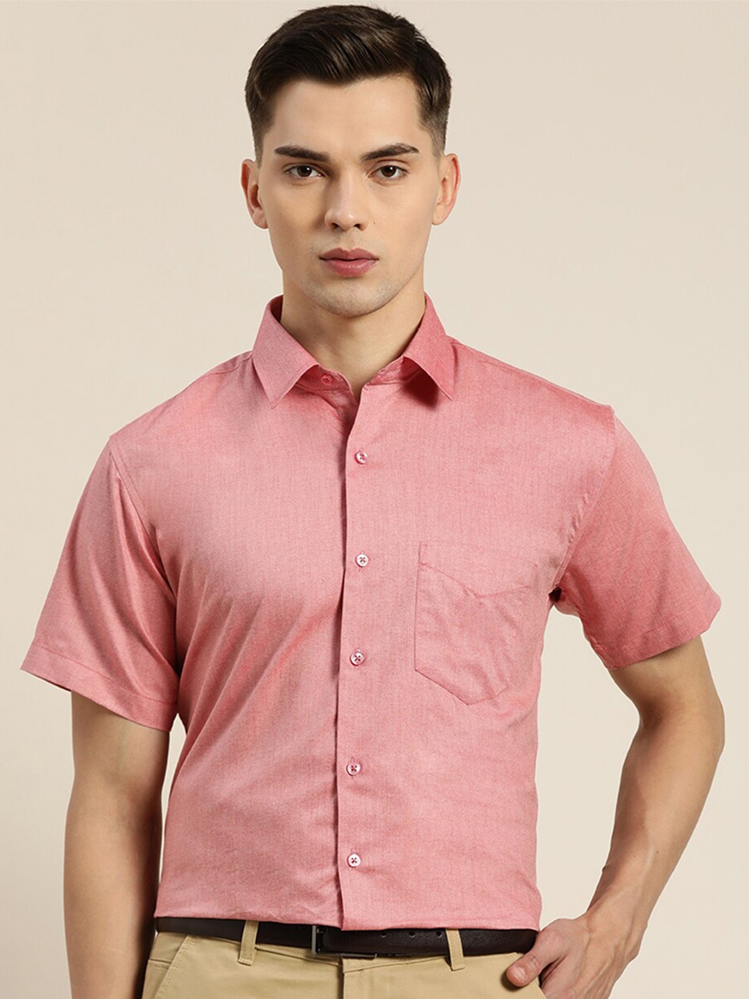 

Hancock Slim Fit Spread Collar Formal Shirt, Red