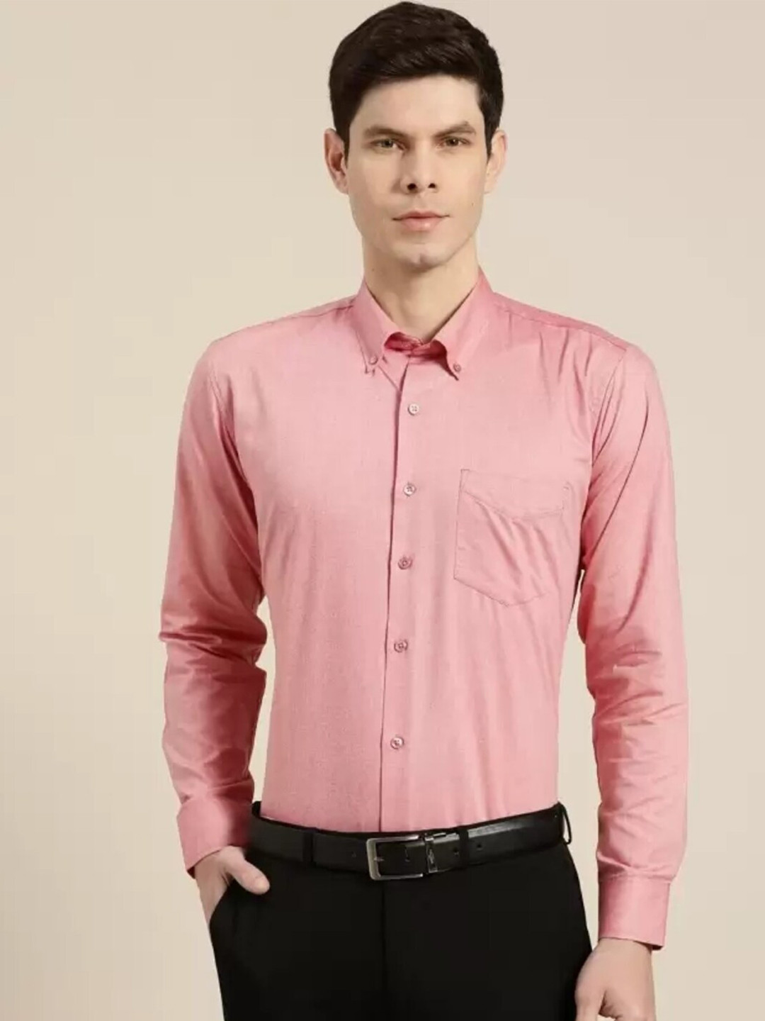 

Hancock Slim Fit Button-Down Collar Formal Shirt, Red