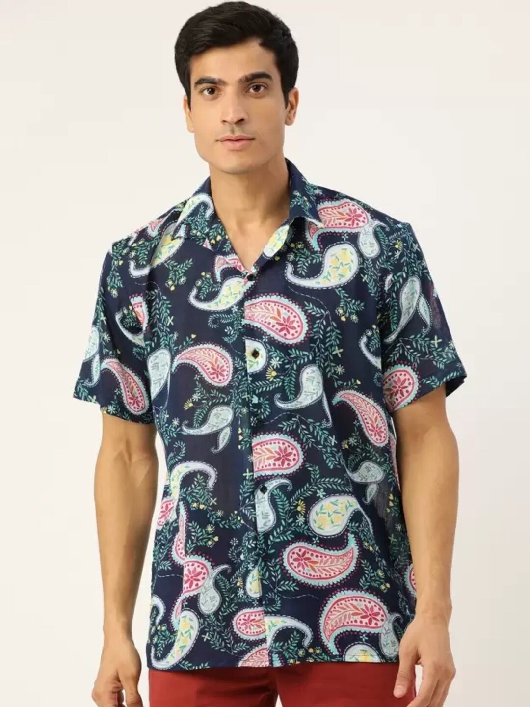 

Hancock Men Relaxed Opaque Printed Casual Shirt, Navy blue