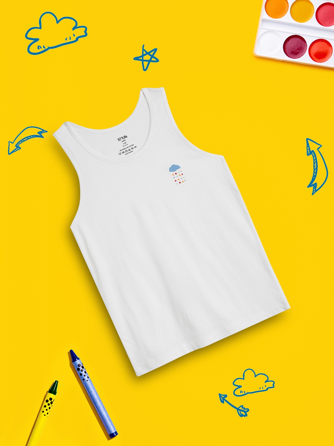 

XY Life Boys Solid Cotton Innerwear Vests, White