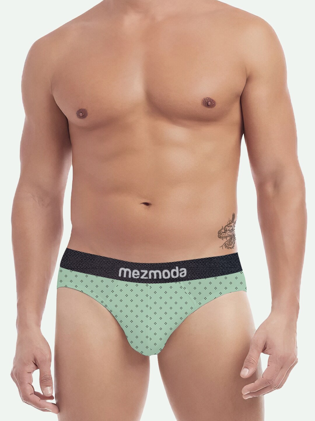 

mezmoda Men Printed Ultra Soft Breathable Anti Bacterial Hipster Hipster Briefs, Green