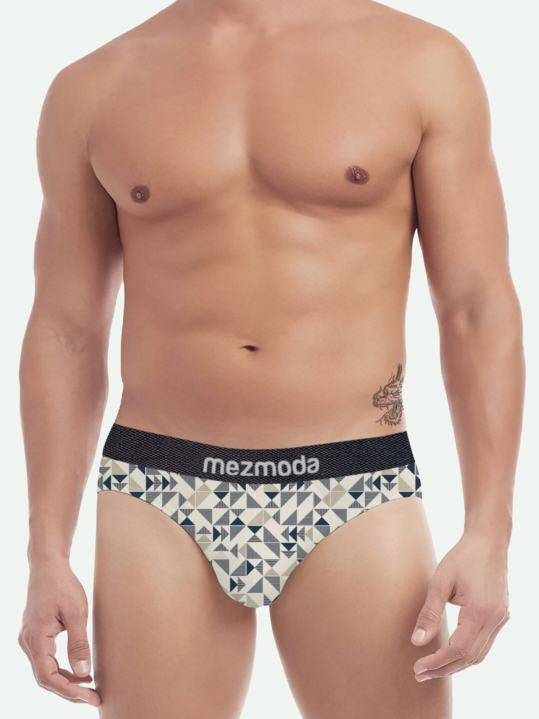 

mezmoda Men Printed Ultra Soft Breathable Anti Bacterial Hipster Hipster Briefs, Beige