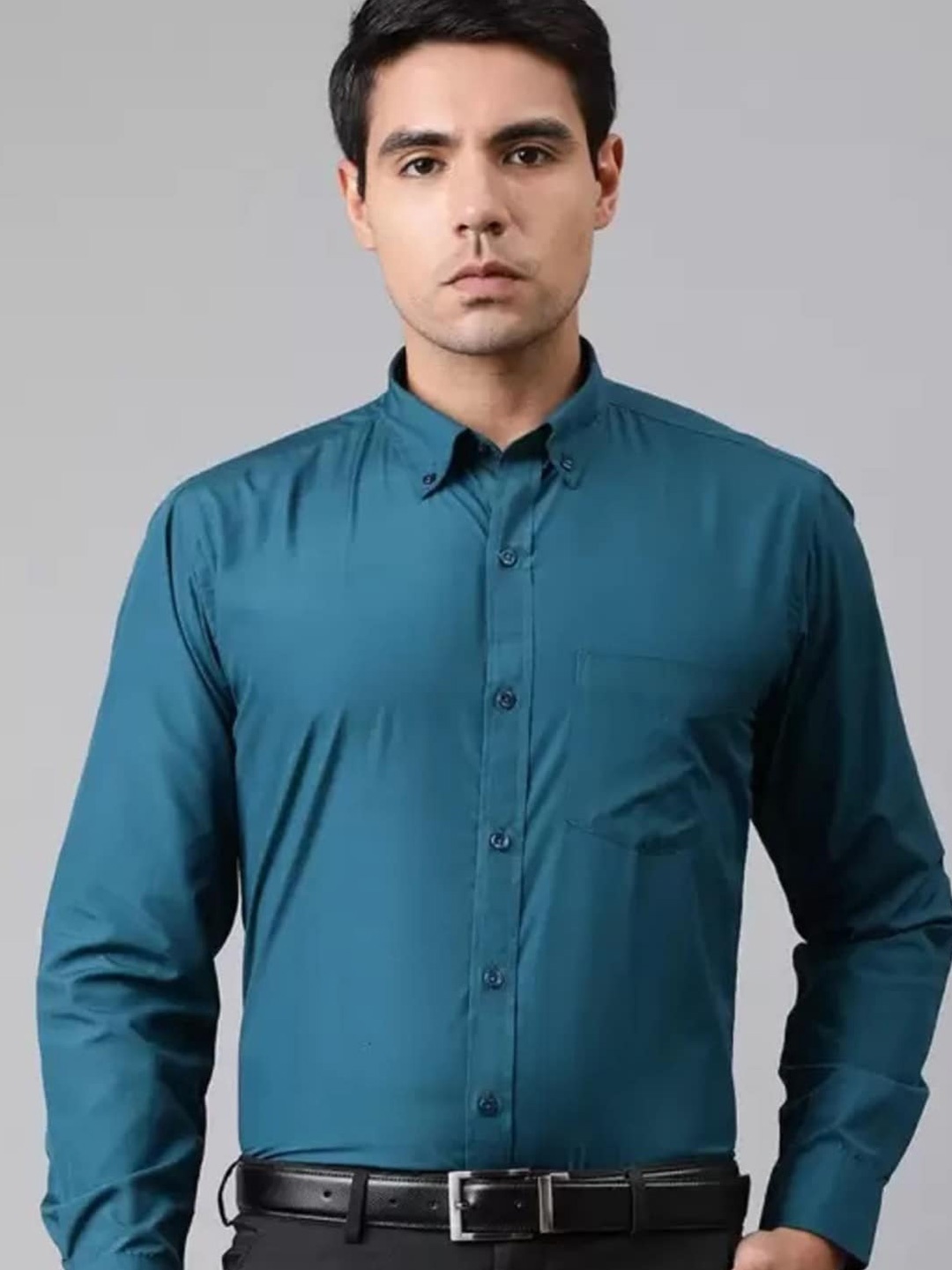 

English Navy Slim Fit Formal Shirt, Teal