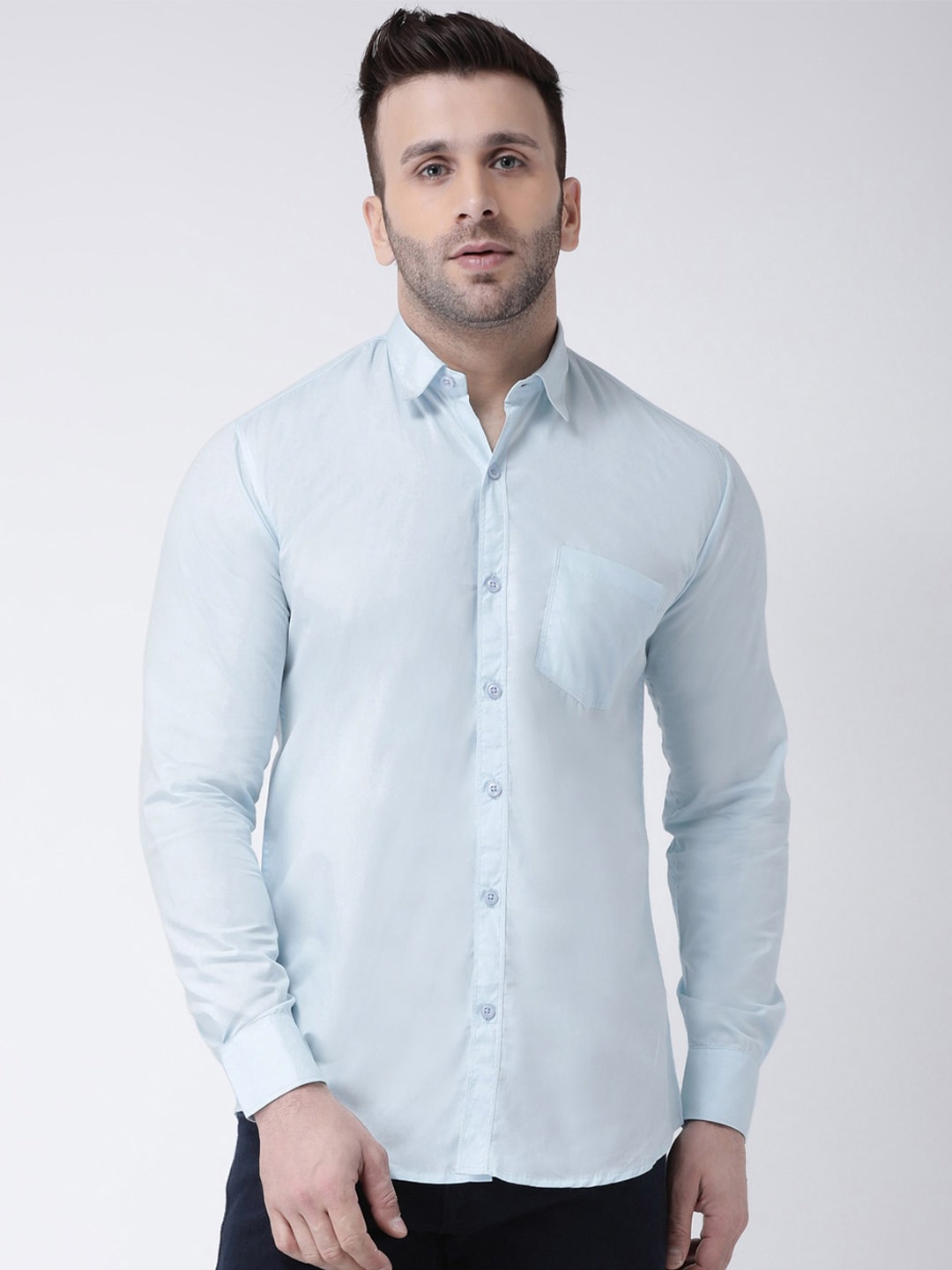 

Hangup Slim Fit Casual Pure Cotton Shirt, Blue