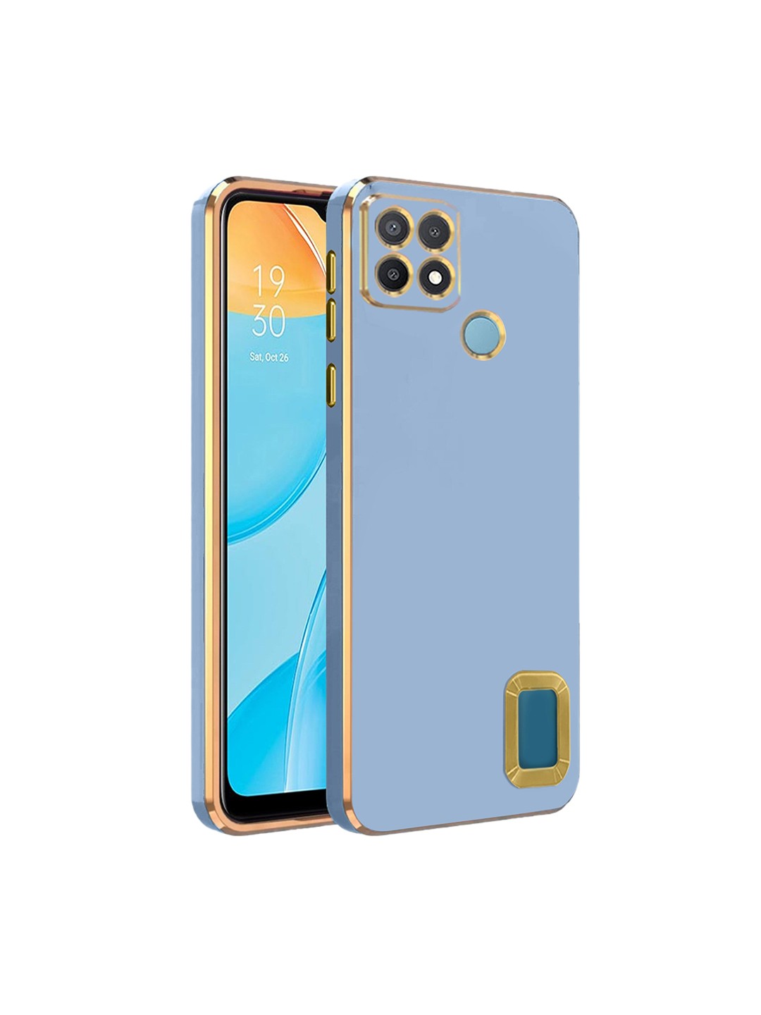 

Karwan Oppo A 15 Camera Protection Phone Back Cover, Blue