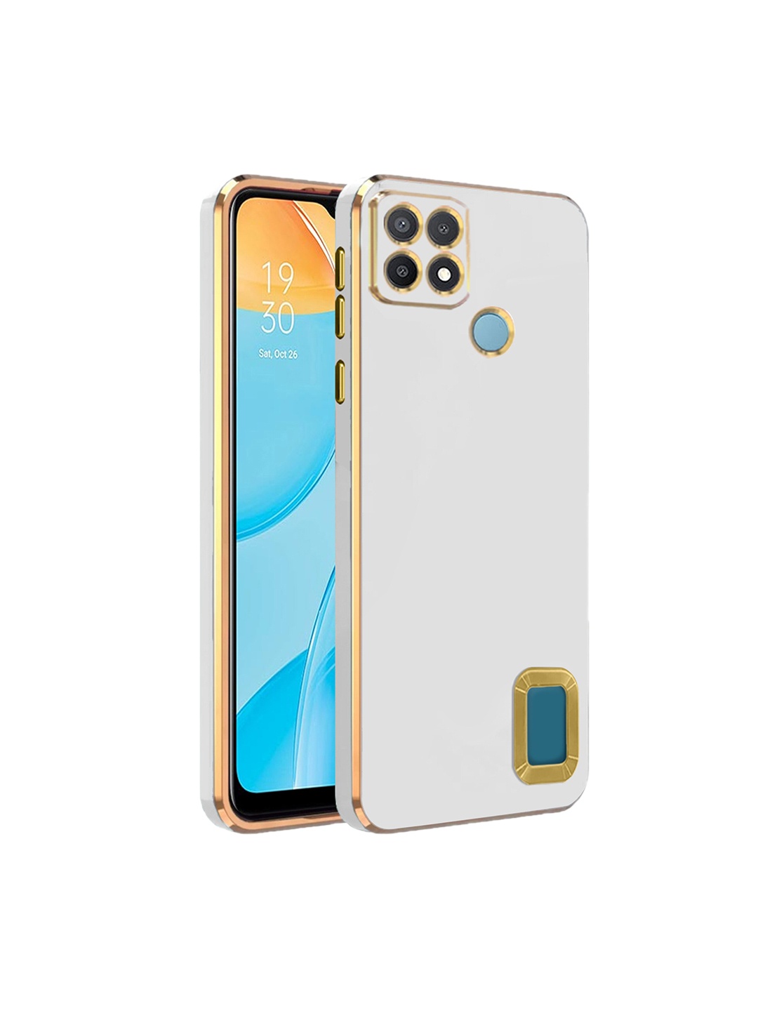 

Karwan Camera Protection Oppo A15 Phone Back Cover, White