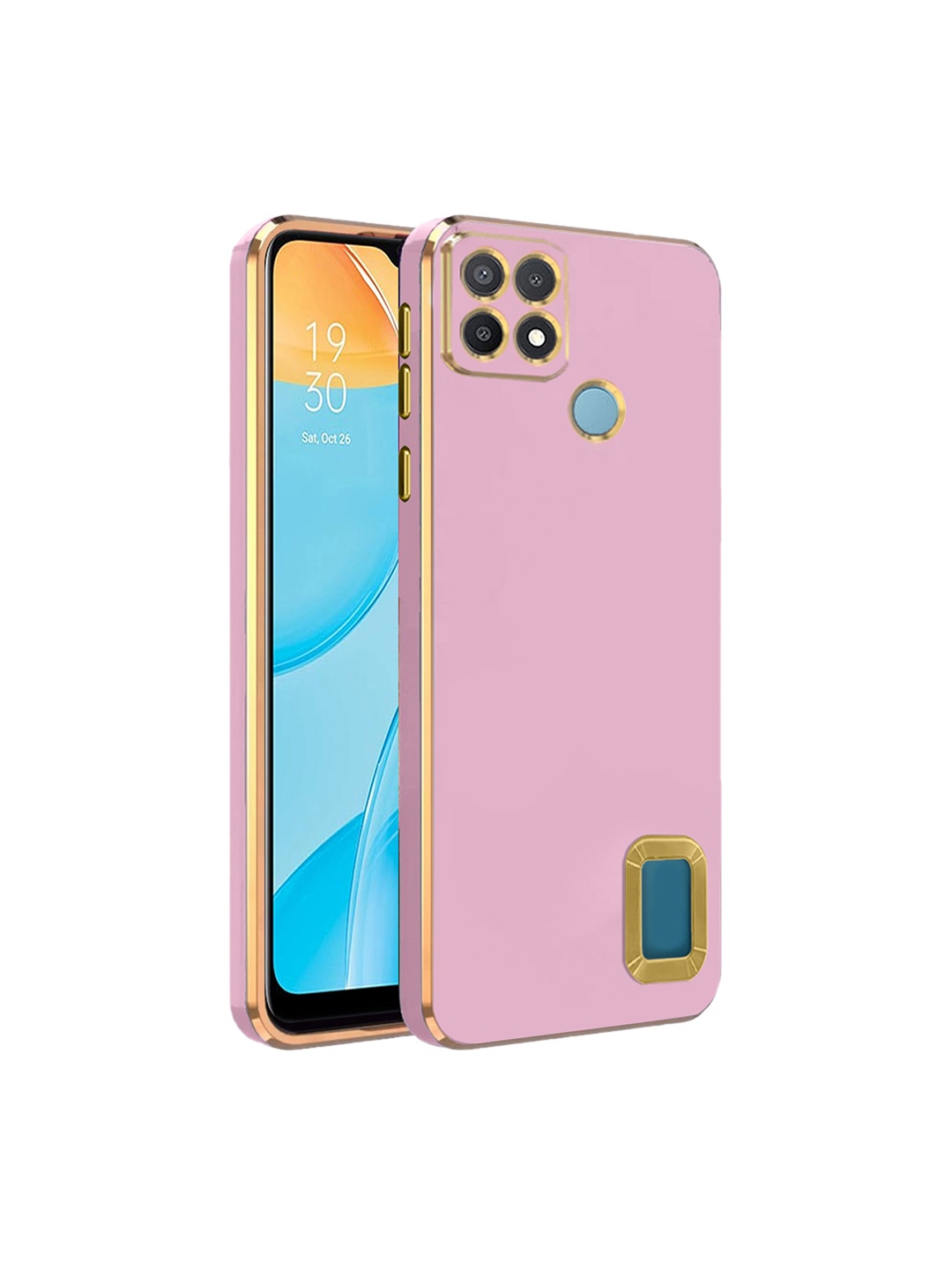 

Karwan Camera Protection Oppo A 15 Back Case, Pink