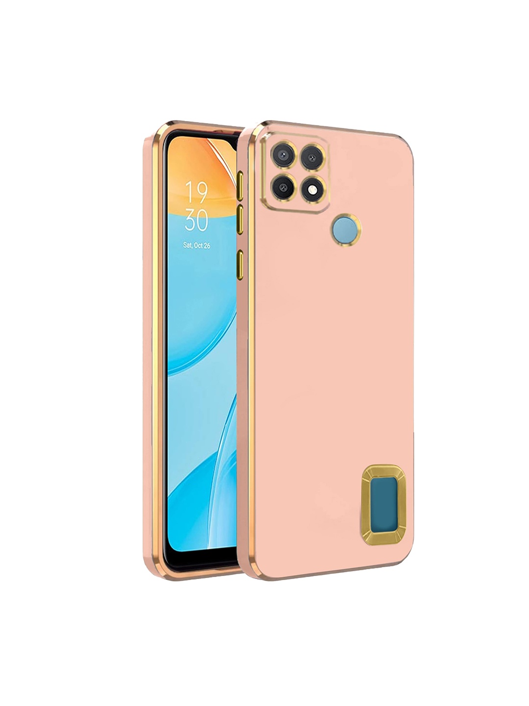 

Karwan Camera Protection Oppo A15 Phone Back Cover, Peach