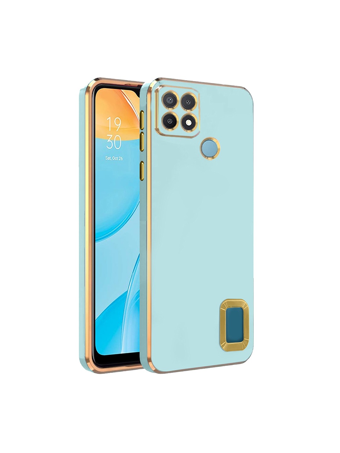 

Karwan Oppo A 15 Sweat-Proof Compatible Phone Back Cover, Green