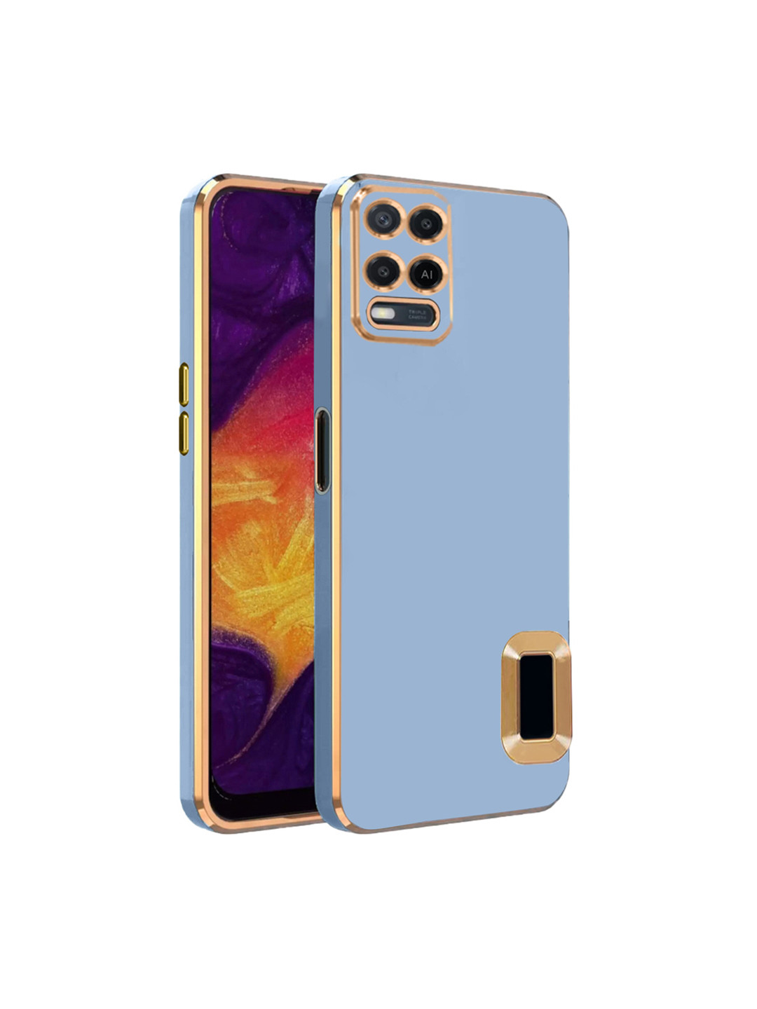 

Karwan Camera Protection Oppo A54 Phone Back Cover, Blue