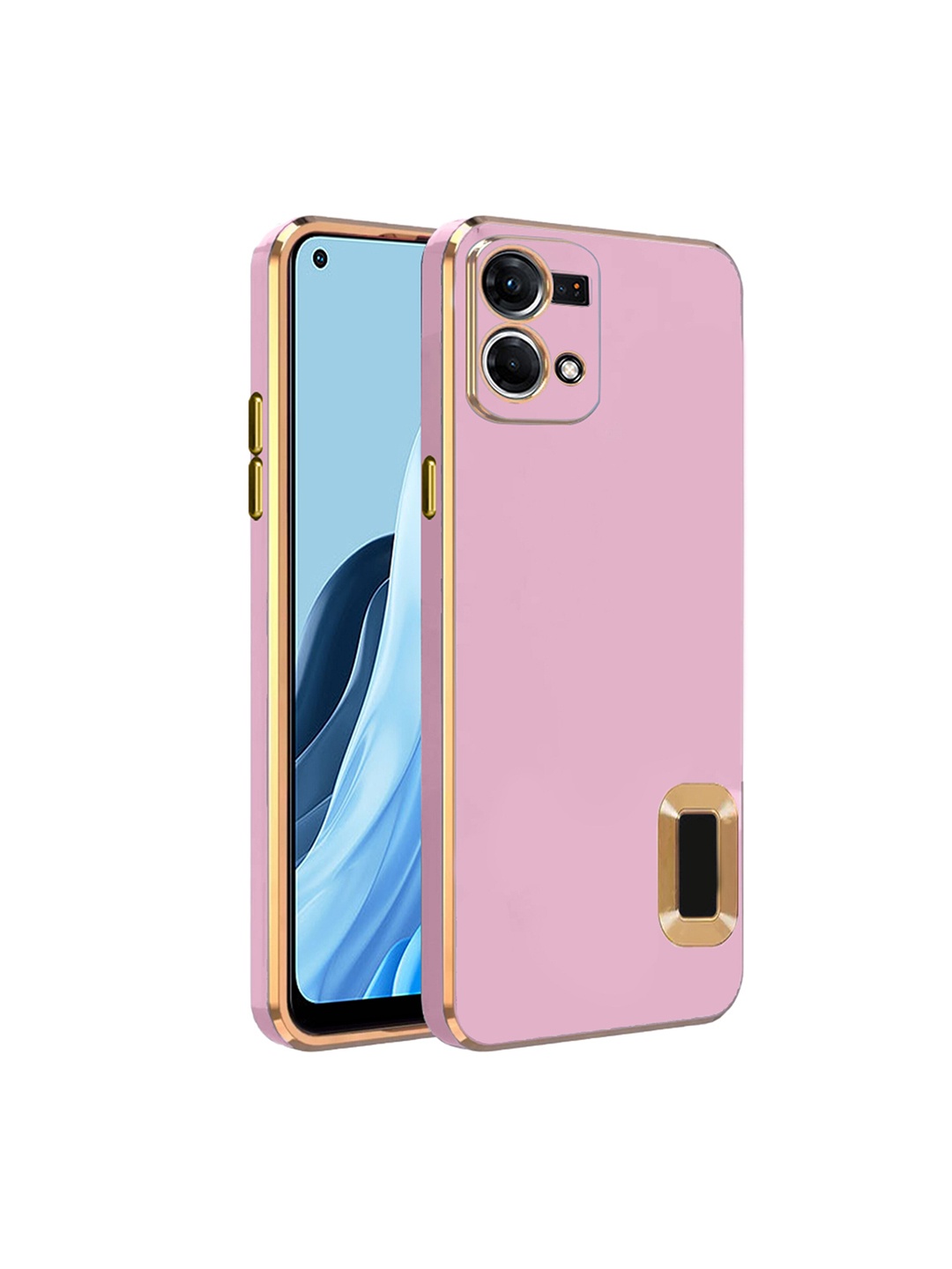 

Karwan Oppo Reno 7 4G Camera Protection Phone Back Cover, Pink