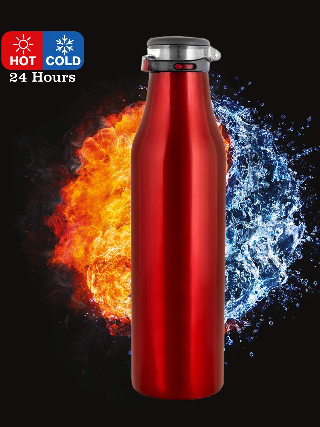 

Cello Sprite Red Stainless Steal Double Walled Vacusteel Water Bottle 600 ml