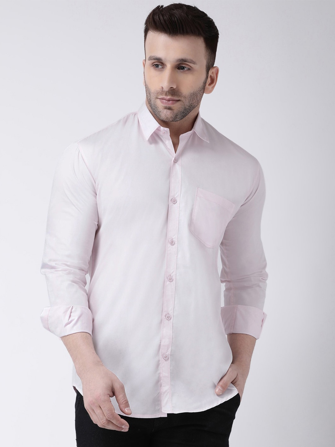 

hangup plus Slim Fit Casual Pure Cotton Shirt, Pink