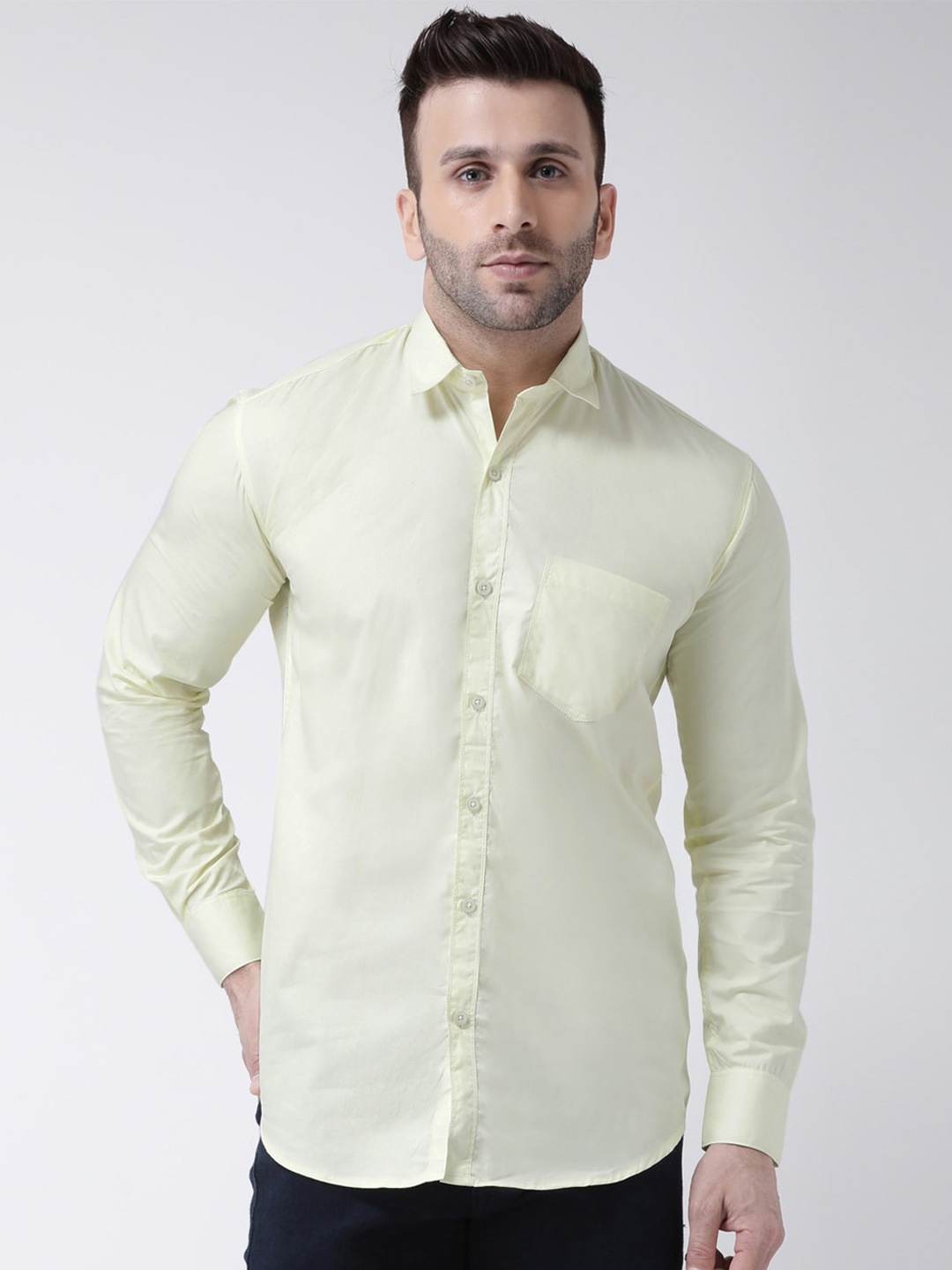 

hangup plus Slim Fit Spread Collar Cotton Casual Shirt, Sea green