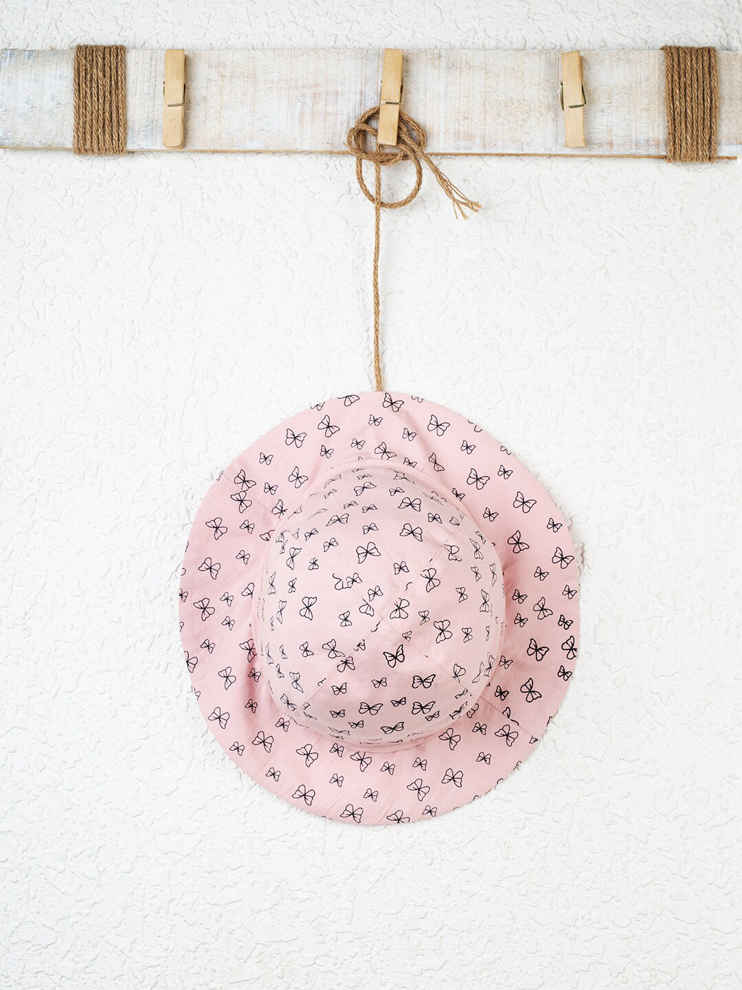 

Nino Bambino Infant Girls Butterfly Printed Organic Cotton Sun Hat, Pink